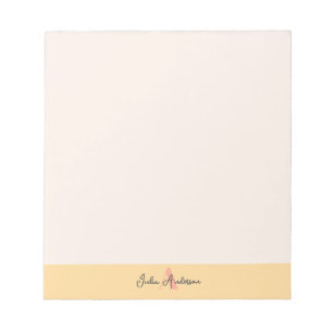 Rosa und Gelbes Monogramm-Notizbuch Notizblock