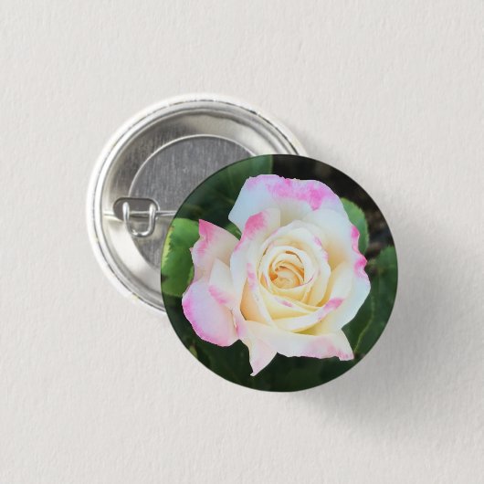 Rosa- und Gelbrosette Button (Vorne & Hinten)