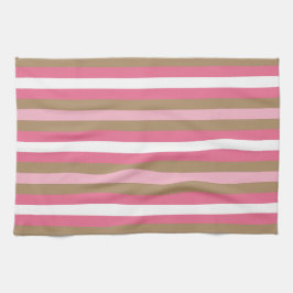 Rosa und gestreiftes Geschirrtuch Browns