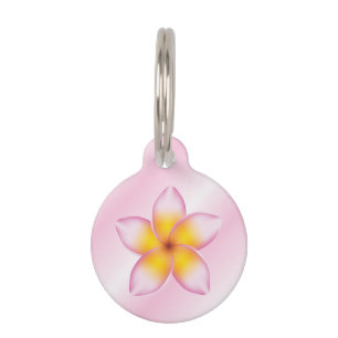 Rosa und Girly-Frangipani-Blume mit Hundeinformati Tiermarke