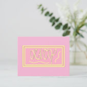 Rosa und glatte Creme Postkarte (Stehend Vorderseite)