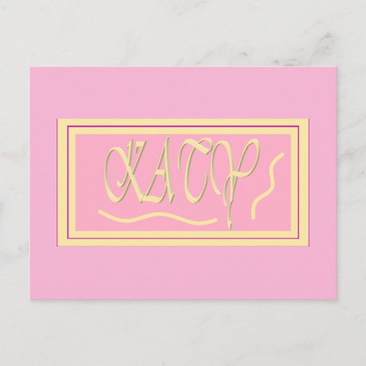 Rosa und glatte Creme Postkarte (Vorderseite)