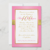 Rosa und Gold100. Geburtstags-Einladung Einladung (Rückseite)