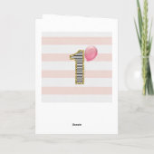 Rosa und Gold 1. Geburtstagskarte Karte (Rückseite)