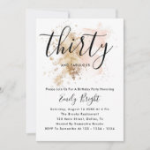 Rosa und Gold 30. Geburtstag Einladung (Vorderseite)