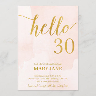 Rosa und Gold 30. Geburtstag Einladung