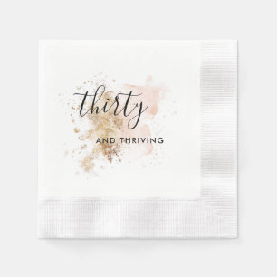 Rosa und Gold 30. Geburtstag Napkins Serviette