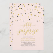 Rosa und Gold | 50. Überraschungsjubiläum Einladung (Vorne/Hinten)