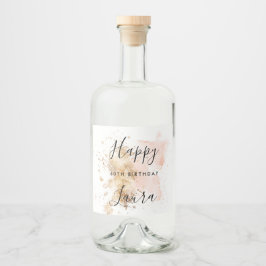 Rosa und Gold 60. Geburtstag Alkoholflaschenetikett