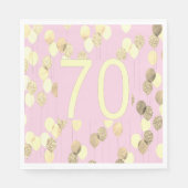Rosa und Gold 70. Geburtstag Serviette (Vorderseite)