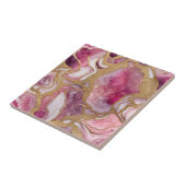 Rosa und Gold Achat Geode abstrakte Harzkunst Fliese (Seite)