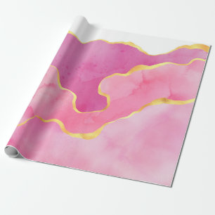 Rosa und Gold Achat Geschenkpapier