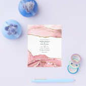 Rosa und Gold Achat Hochzeit Flyer (Einzeln)
