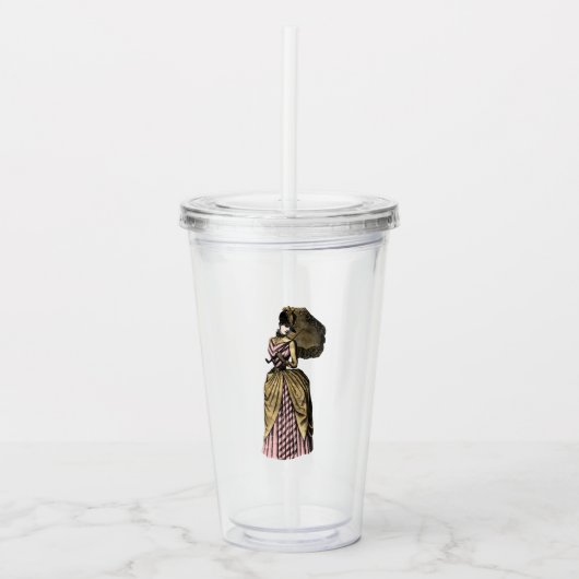 Rosa und Gold Acryltrinkbecher (Vorderseite)