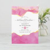 Rosa und Gold Agate Bridesmaids Luncheon Einladung (Stehend Vorderseite)