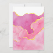 Rosa und Gold Agate Paare Dusche Einladung (Rückseite)