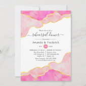 Rosa und Gold Agate Probe Dinner Einladung (Vorderseite)