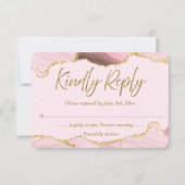 Rosa und Gold Agate Wedding RSVP (Vorderseite)