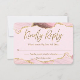 Rosa und Gold Agate Wedding RSVP
