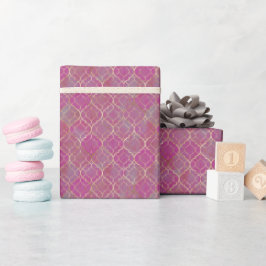 Rosa und Gold Arabesque Geschenkpapier