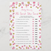 Rosa und Gold Baby Dusche sagte er sagte, sie spie (Vorne/Hinten)