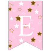 Rosa und Gold Baby Dusche Willkommen World Footpri Wimpelkette (Dritte Fahne)