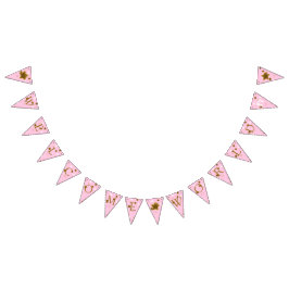 Rosa und Gold Baby Dusche Willkommen World Footpri Wimpelkette