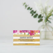 Rosa und Gold Baby Dusche Windeln Raffle Tickets Begleitkarte (Stehend Vorderseite)