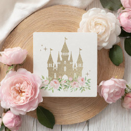 Rosa und Gold BlumenPrinzessin zum Geburtstag Quadratischer Aufkleber