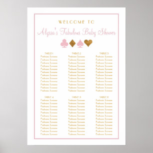 Rosa und Gold Casino Baby Shooting Chart Poster