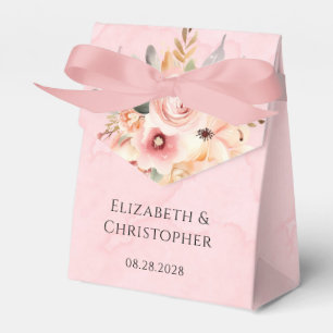 Rosa und Gold Chic Florals Hochzeit Geschenkschachtel