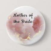 Rosa und Gold Cloud Herz Mutter der Bride Button (Vorderseite)