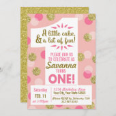 Rosa und Gold Confetti Einladung zum ersten Geburt (Vorne/Hinten)