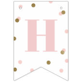 Rosa und Gold Confetti Erster Geburtstag Banner (Zweite Fahne)