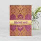 Rosa und Gold Danke für Ihre Hochzeit Einladung (Stehend Vorderseite)