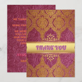 Rosa und Gold Danke für Ihre Hochzeit Einladung (Vorne/Hinten)