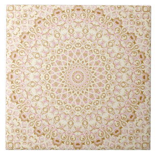 Rosa und Gold dekoratives Mandala Fliese