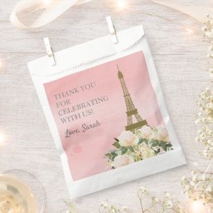 Rosa und Gold Eiffelturm Vielen Dank Geschenktütchen