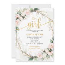 Rosa und Gold Eine Girl-Blumen-Baby-Dusche