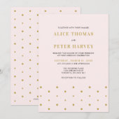 Rosa und Gold | Einfache moderne Hochzeitsfeier Einladung (Vorne/Hinten)