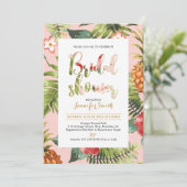 Rosa und Gold | Einladung zur Brautdusche (Stehend Vorderseite)