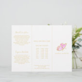 Rosa und Gold Elegante Butterfly Trifold Broschüre (Stehend Vorderseite)