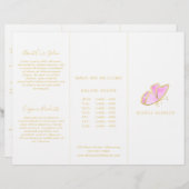 Rosa und Gold Elegante Butterfly Trifold Broschüre (Vorne/Hinten)