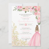Rosa und Gold Elegante Girly Quinceanera Einladung (Vorderseite)