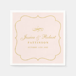 Rosa und Gold | Elegante klassische Hochzeit Napki Serviette