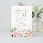 Rosa und Gold Elegante Quinceñera Dankeskarte (Stehend Vorderseite)