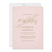 Rosa und Gold Extravagant Stars Einladung Hochzeit