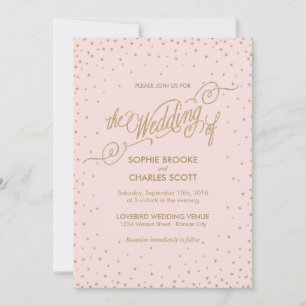 Rosa und Gold Extravagant Stars Einladung Hochzeit