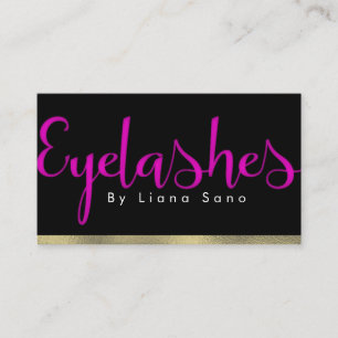 Rosa und Gold Eyelash Künstlerische Erweiterungen Visitenkarte