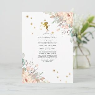 Rosa und Gold Feen-Themen-Feier des Lebens Einladung